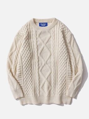 NWT AELFRIC EDEN RETRO 90S CABLE KNIT CHUNKY KNIW SWEATER size Large